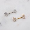 MULTI CZ CROWN HEART 316L SURGICAL STEEL NIPPLE RING